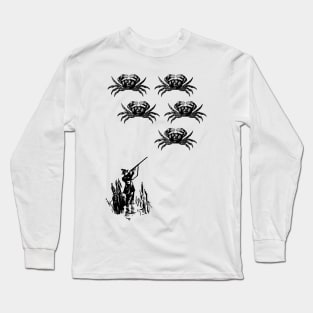 CRAB INVADERS (Black Print) Long Sleeve T-Shirt